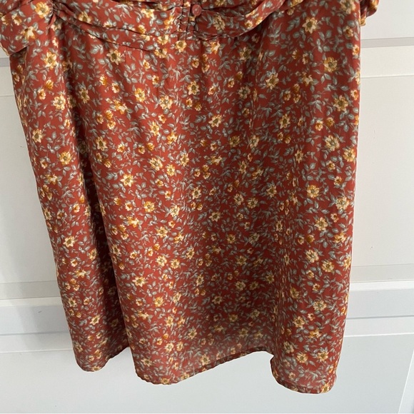 Abercrombie & Fitch Rust Orange Floral Mini Dress 20288 - Picture 5 of 13